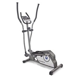 Marcy Magnetic Elliptical Trainer Cardio Workout Machine with Transport Wheels NS-40501E