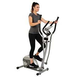 EFITMENT Compact Magnetic Elliptical Machine Trainer with LCD Monitor and Pulse Rate Grips ̵ ...