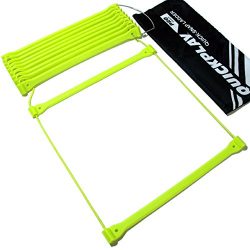 QuickPlay PRO No Tangle Agility Ladder with Quick Lock Adjustable Flat Rungs + Carry Bag (11-Run ...