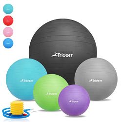 Trideer 45-85cm Exercise Ball, Birthing Ball, Yoga Pilate Fitness Balance Ball lug Kit, Anti-Sli ...