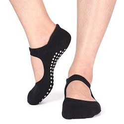 Yoga Socks Non Slip Skid Pilates Ballet Barre with Grips Cotton For Women Men