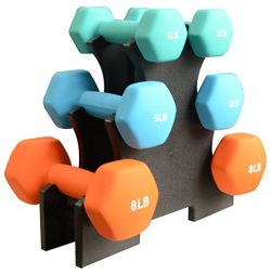 BalanceFrom BF-D358 Dumbbell Set with Stand, 32 lb