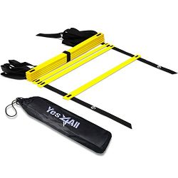 Yes4All Agility Ladder – Speed Agility Training Ladder with Carry Bag – 8 Rung (Yellow) &# ...