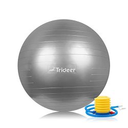 Exercise Ball, EXTRA THICK Yoga Ball Chair, Anti-Burst Heavy Duty Stability Ball Supports 2200lb ...