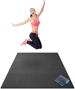 Premium Large Exercise Mat – 6′ x 4′ x 1/4 Ultra Durable, Non-Slip, Workout Ma ...