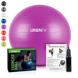 URBNFit Exercise Ball (Multiple Sizes) for Fitness, Stability, Balance & Yoga – Workou ...