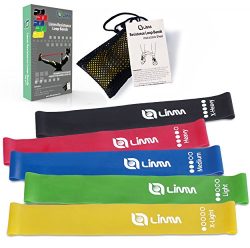 Limm Resistance Bands Exercise Loops – Set of 5, 12-inch Workout Bands for Home Fitness, S ...