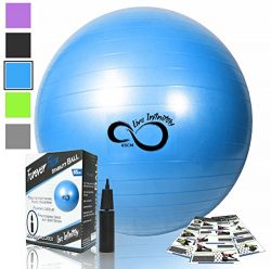 Exercise Ball -Professional Grade Exercise Equipment Anti Burst Tested with Hand Pump- Supports  ...