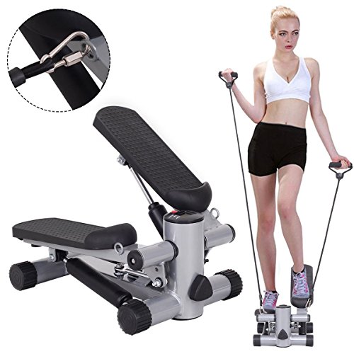 Goplus Step Air Climber Stepper Twister Aerobic Fitness Exercise Machine w/Resistance Band