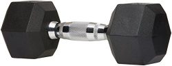 AmazonBasics Rubber Encased Hex Dumbbell, 20 lb