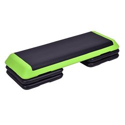 Goplus 43” Adjustable Fitness Aerobic Step Stepper Platform 4″ – 6″ R ...