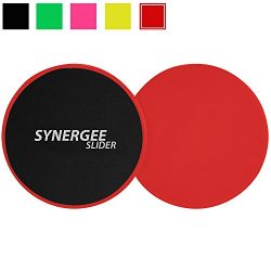 Synergee Rogue Red Gliding Discs Core Sliders. Dual Sided Use on Carpet or Hardwood Floors. Abdo ...