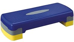 KLB Sport 27″ Adjustable Exercise Equipment Step Platform For Sports & Fitness (blue & ...