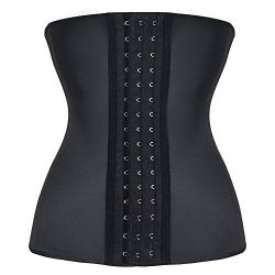 LEYIKU Sport Latex Underbust Steel Boned Waist Trainer Corset and Bustiers with 3 Hooks