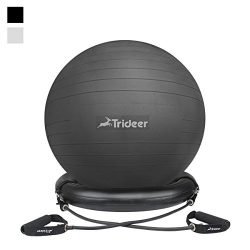 Trideer Exercise Ball Chair, 65cm&75cm Stability Ball with Ring & Pump, Flexible Seating ...