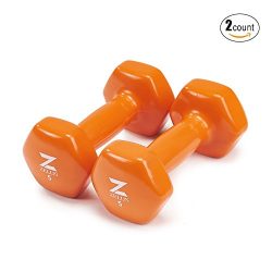 Z ZELUS Cast Iron Vinyl Coated Dumbbells Hand Weights for Women/Men Workout (Set of 2) (5)