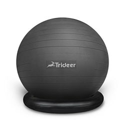 Trideer Exercise Ball Chair, Stability Ball with Ring & Pump, Flexible Seating, Improves Bal ...