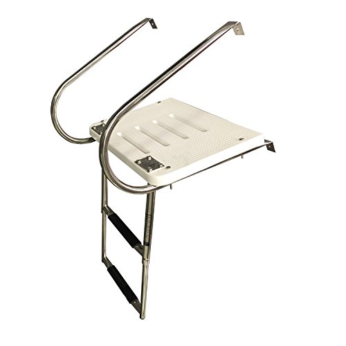 MARINE BOAT UNIV. SWIM PLATFORM UNDER MOUNT TELESCOPIC LADDER 2 STEP IN/OUTBOARD