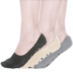 Womens Socks No Show Socks with Non slip Grips Socks Women Great for Hospital,Studio,Yoga,Pilate ...