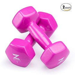 Z ZELUS Cast Iron Vinyl Coated Dumbbells Hand Weights for Women/Men Workout (Set of 2) (7)