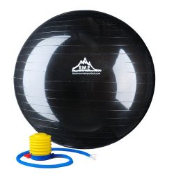 Black Mountain Products Anti Burst Exercise Stability Ball with Pump, Black, 2000-Pound/55cm