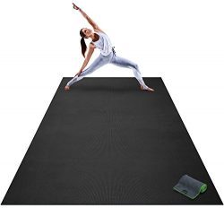 Premium Extra Large Yoga Mat – 9′ x 6′ x 8mm Extra Thick & Comfortable, No ...