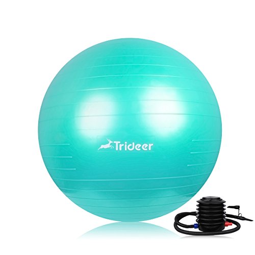 Trideer Exercise Ball (Multiple Sizes), Yoga Ball, Birthing Ball with Quick Pump, Anti-Burst &am ...
