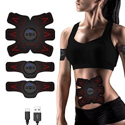 SAKOBS MUSCLE TONER ABS STIMULATOR – Portable Muscle Trainer with Rhythm and Soft impulse  ...