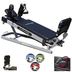 Pilates Power Gym Pro’ 3-Elevation Mini Reformer Exercise System with 3 Pilates Workout DV ...