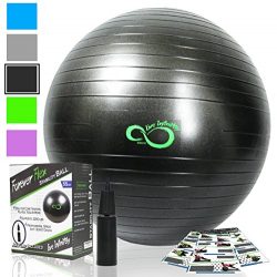 Exercise Ball -Professional Grade Exercise Equipment Anti Burst Tested with Hand Pump- Supports  ...