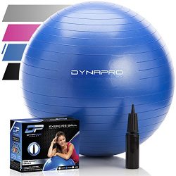 Exercise Ball – 2,000 lbs Stability Ball – Professional Grade – Anti Burst Exercise  ...