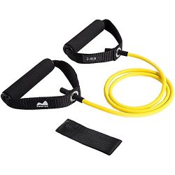 REEHUT Single Resistance Band, Exercise Tube – With Door Anchor and Manual Yellow