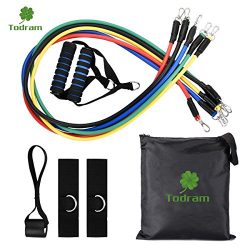 Todram 11pc Resistance Band Set – 5 Stackable Exercise Loop Bands Training Tube Set For Fi ...