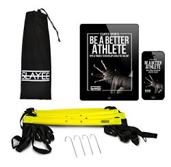 AGILITY LADDER (15FT) by Slayed Sports | Workout Equipment Includes Metal Pegs, Carry Bag, and B ...