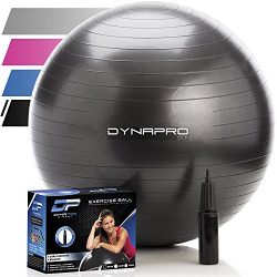 DYNAPRO Exercise Ball – 2,000 lbs Stability Ball – Professional Grade – Anti Burst E ...