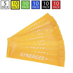 iheartsynergee 10 Pack Mini Band Resistance Loop Exercise Bands Yellow Light Resistance