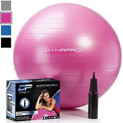 DYNAPRO Exercise Ball – 2,000 lbs Stability Ball – Professional Grade – Anti Burst E ...