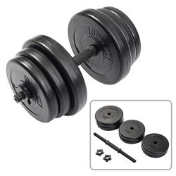 Goplus Weight Dumbbell Set 44 LB Adjustable Cap Gym Barbell Plates Body Workout