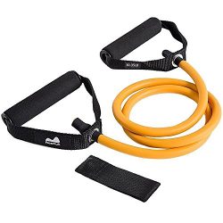 REEHUT Single Resistance Band, Exercise Tube – With Door Anchor and Manual Orange