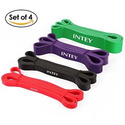 INTEY Pull up Assist Band Exercise Resistance Bands for Workout Body Stretch Powerlifting Set of ...