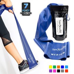 Super Exercise Band Medium BLUE Resistance Band. Your Home Gym Fitness Equipment Kit for Strengt ...