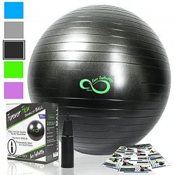 Live Infinitely Exercise Ball -Professional Grade Exercise Equipment Anti Burst Tested with Hand ...