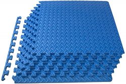 ProSource Puzzle Exercise Mat, EVA Foam Interlocking Tiles, 24 Square Feet, Blue