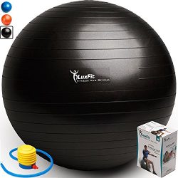 Exercise Ball, LuxFit Premium EXTRA THICK Yoga Ball ‘2 Year Warranty’ – Swiss  ...