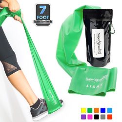 Super Exercise Band Light GREEN Resistance Band. Your Home Gym Fitness Equipment Kit for Strengt ...