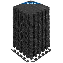 Yes4All Interlocking Exercise Foam Mats with Border – Interlocking Floor Mats for Gym Equipment  ...