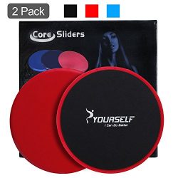 SYOURSELF Set of 2 Core Exercise Sliders Dual Sided Gliding Discs-Trainer Fitness Equipment for  ...