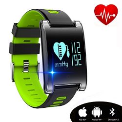 kingkok Blood Pressure Monitor Touch Screen Personal Fitness Tracker Waterproof Pedometer Heart  ...