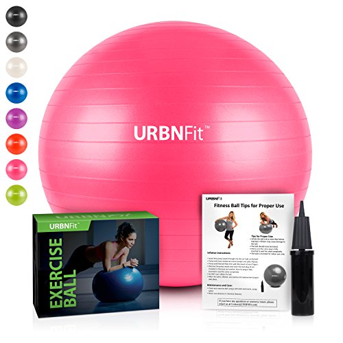 URBNFit Exercise Ball (Multiple Sizes) for Fitness, Stability, Balance & Yoga – Workou ...