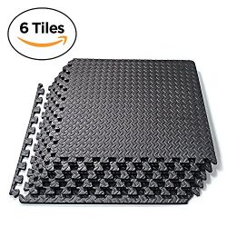 Interlocking EVA Foam Tiles Puzzle Exercise Mat, Protective Flooring for Gym Equipment and Cushi ...